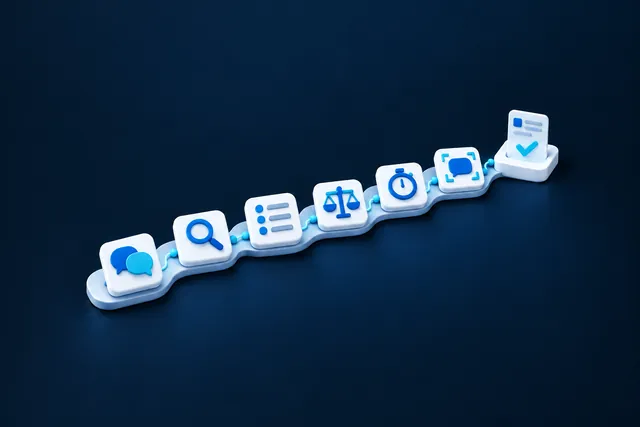 A seven-step path, from the first conversation to a live application.